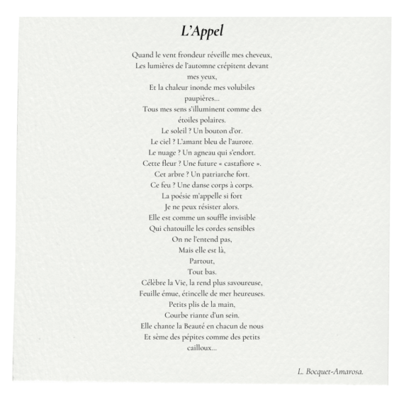 Poème l'appel